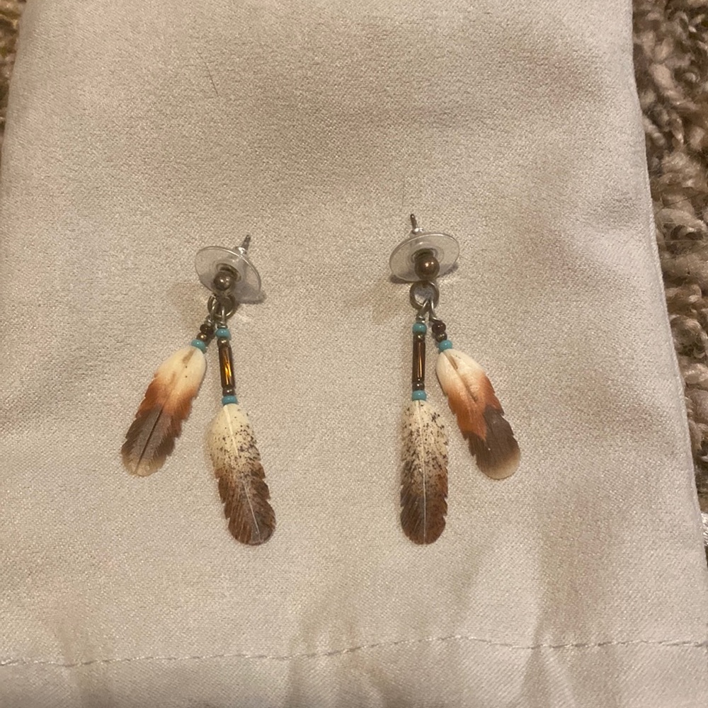 Clay feather earrings